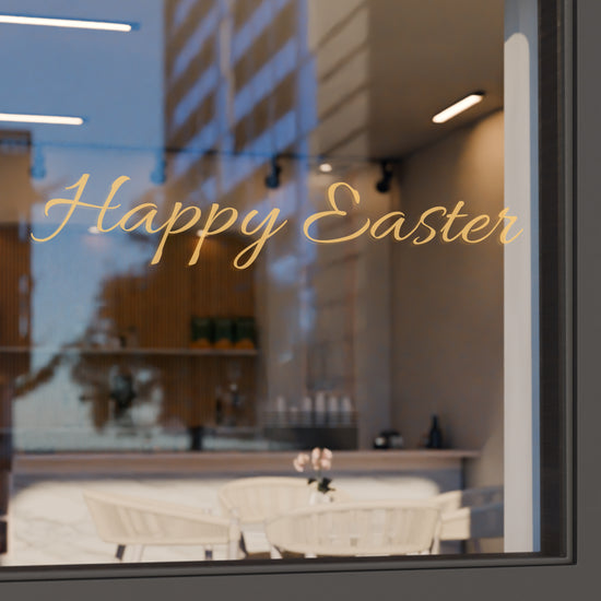 Script Happy Easter Retail Shop Window Sticker Vinyl