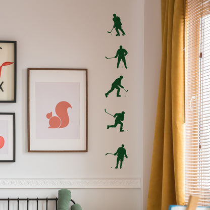 Set of 6 Hockey Player Wall Stickers