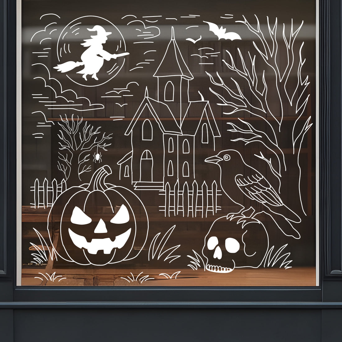 Spooky House Halloween Scene Vinyl Set