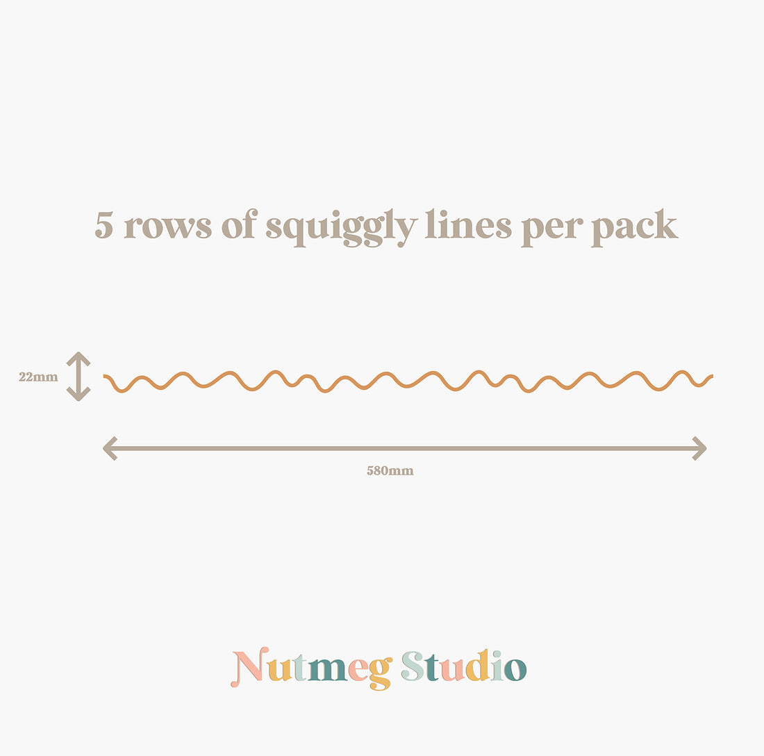 Squiggly Line Border Wall Sticker