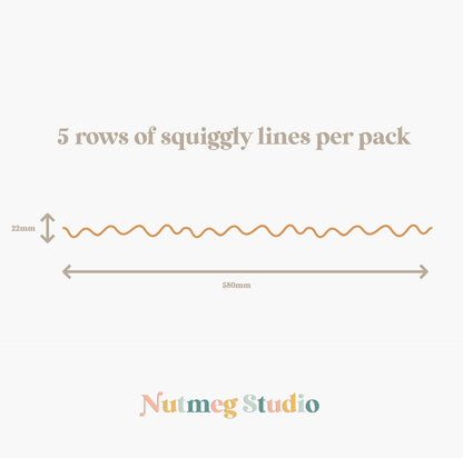 Squiggly Line Border Wall Sticker