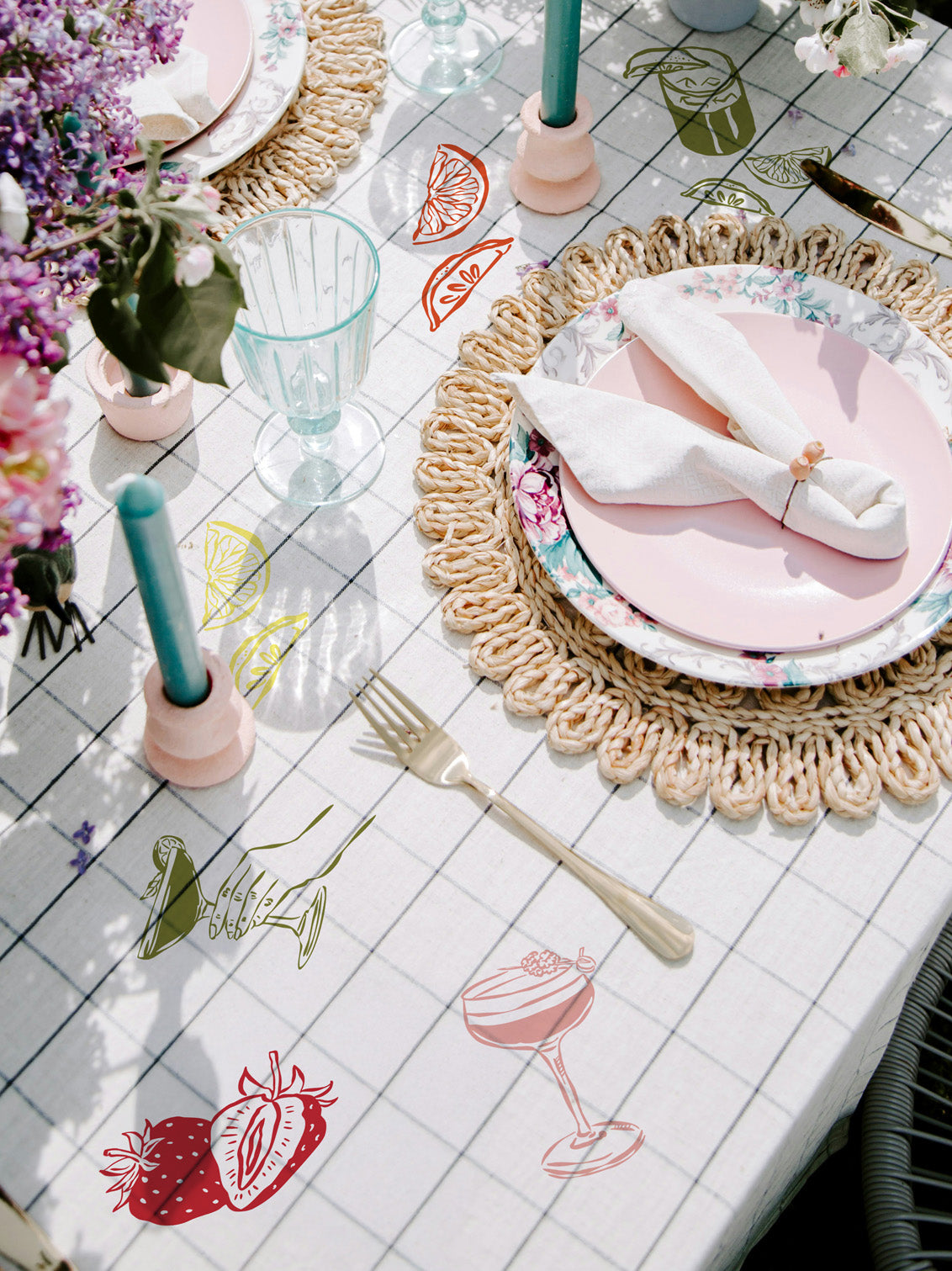 Summer Drinks Tablecloth Stickers (Set Of 10)