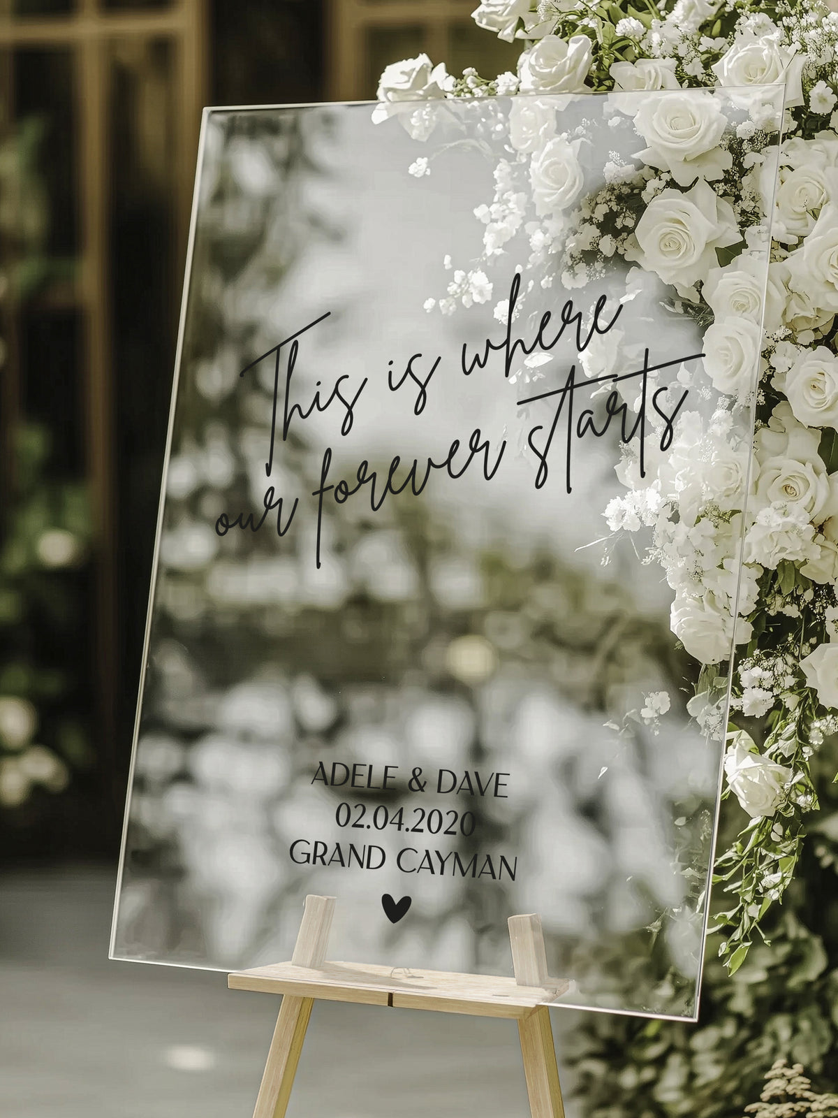 This is Where Our Forever Starts Wedding Vinyl Lettering for Mirrors and Signs

