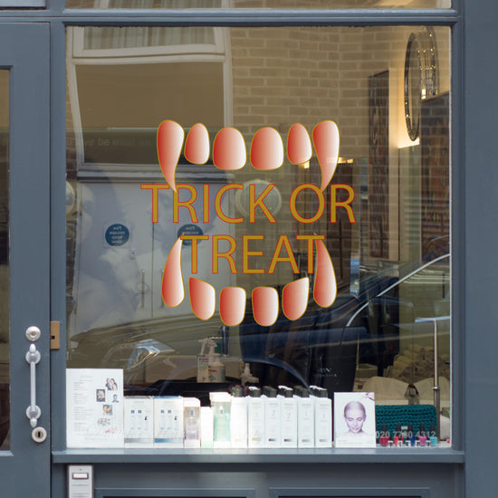Trick or Treat Fangs Retail Window Graphics