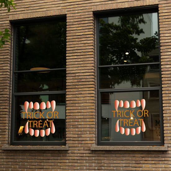Trick or Treat Fangs Retail Window Graphics