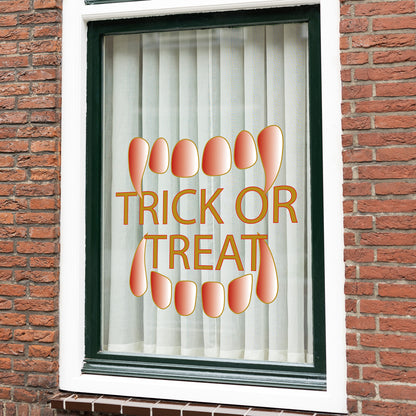 Trick or Treat Fangs Retail Window Graphics