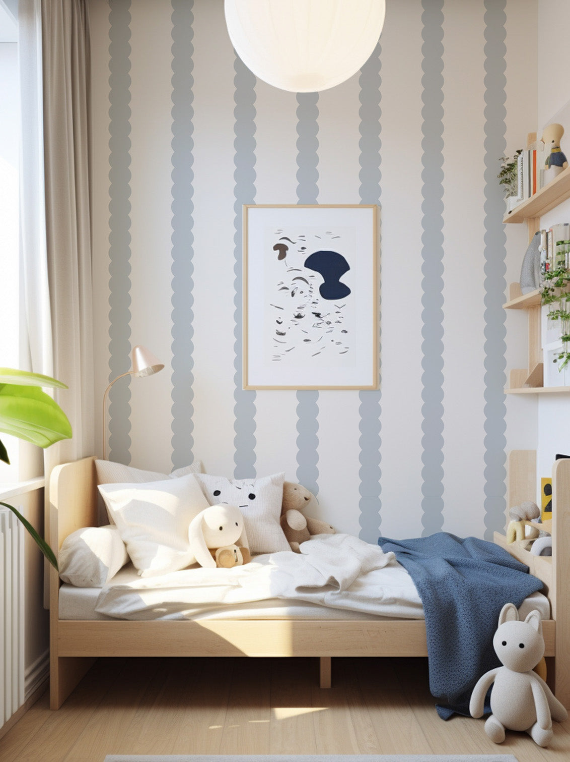 Set of 8 Wavy Stripes Wall Stickers