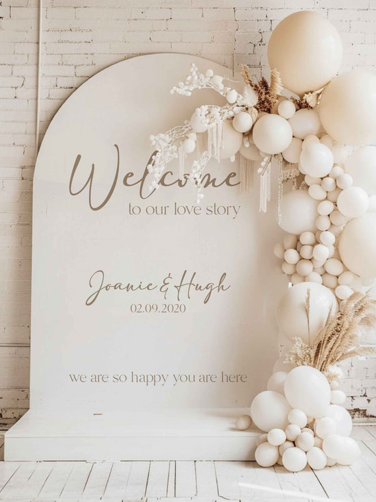 Welcome to Our Love Story Wedding Vinyl Lettering for Mirrors and Signs