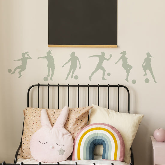 Set of 6 Women Footballer Wall Stickers