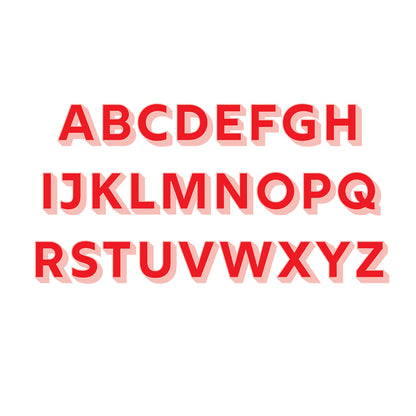 Alphabet Letters in Red and pink