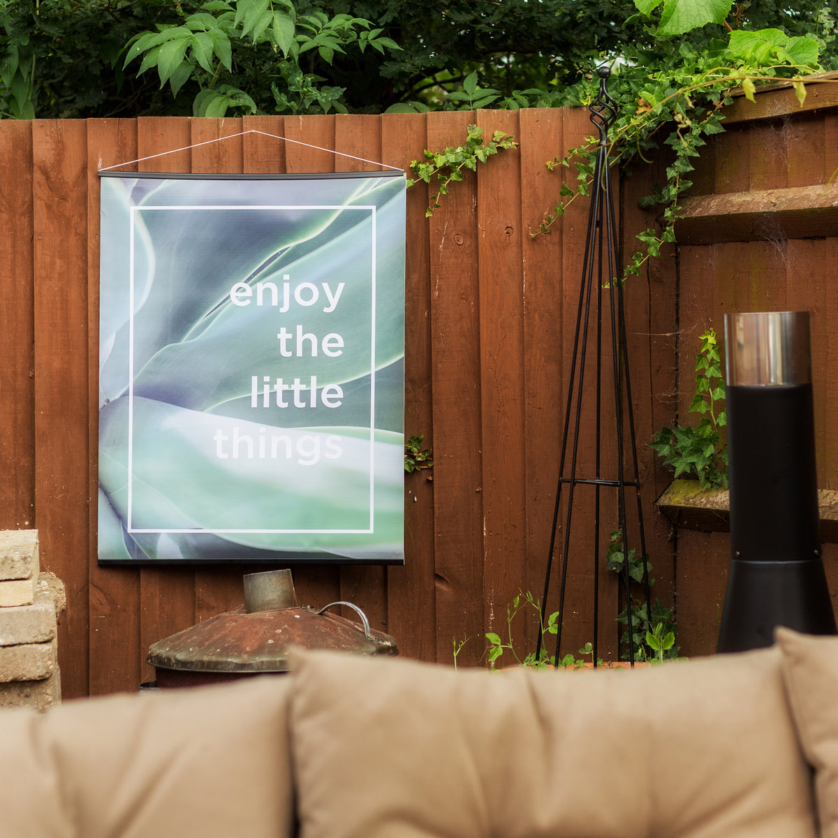 Enjoy The Little Things Botanical Outdoor Garden Poster