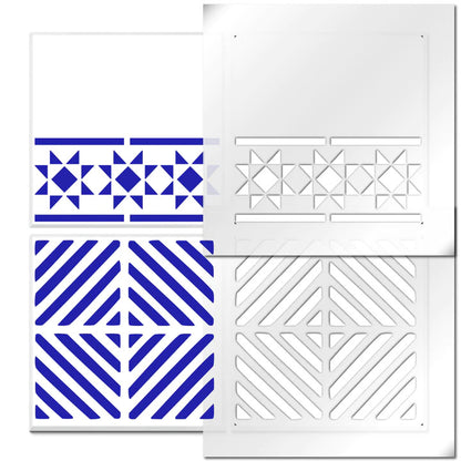 Chevron-Tile-&amp;-Border-Stencils-Sample