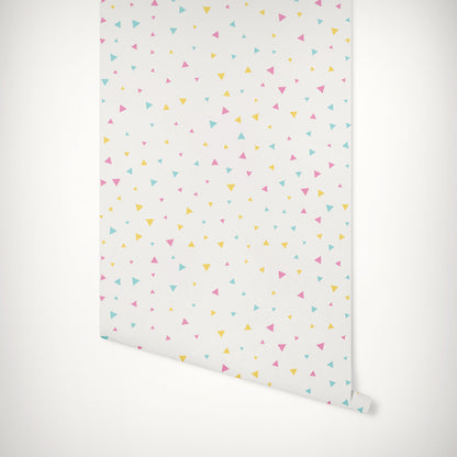 Multi Coloured Triangles Self-Adhesive Wallpaper