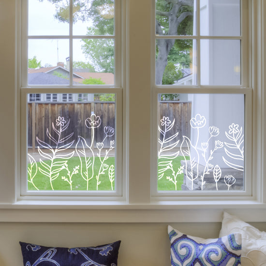 Doodle Window Flowers Vinyl