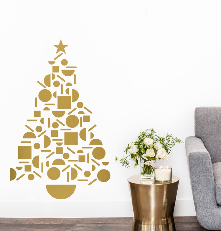 Geometric Christmas Tree Wall Sticker