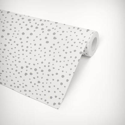 Grey Dalmatian Dots Self-Adhesive Wallpaper