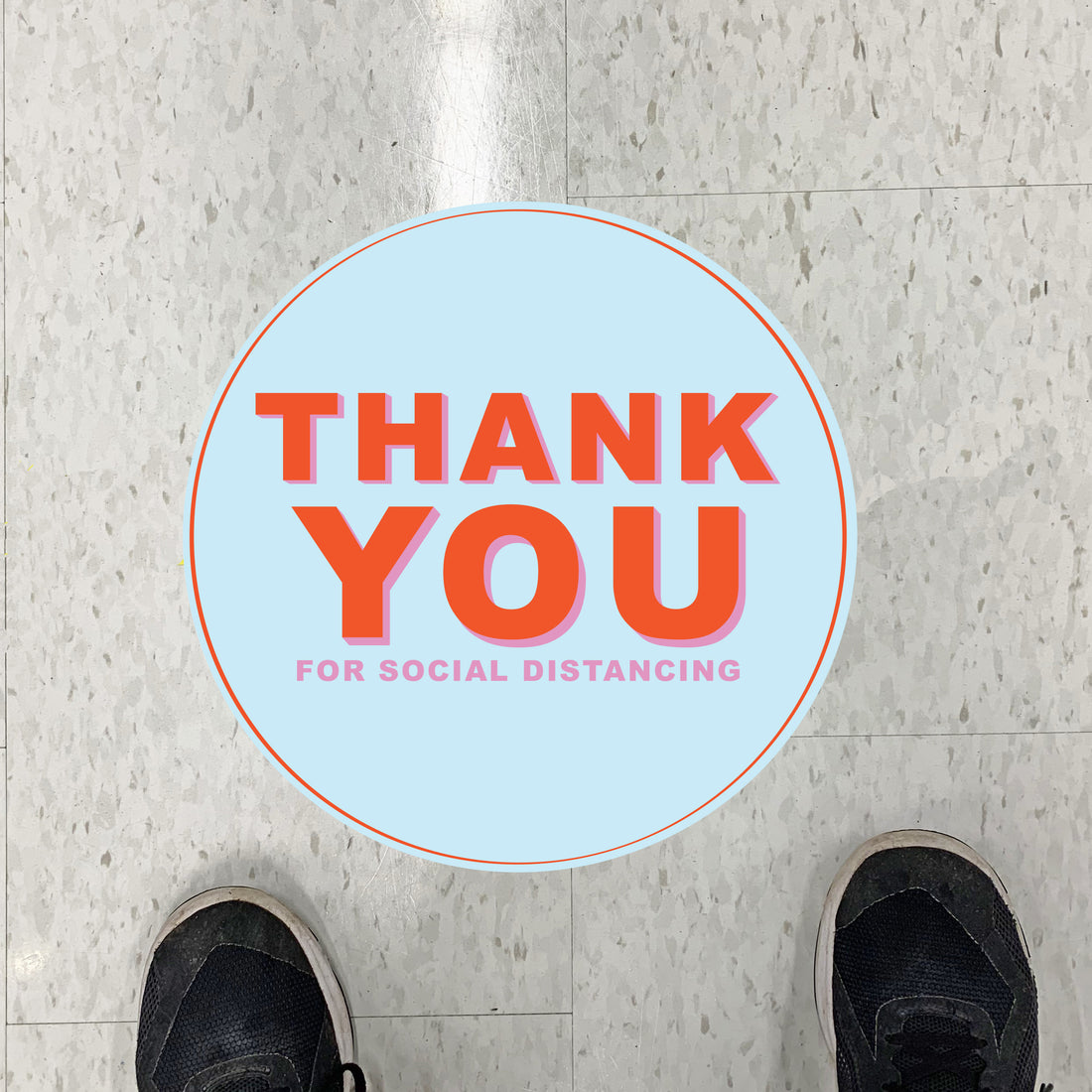 Hello Again Thank You Social Distancing Floor Graphics