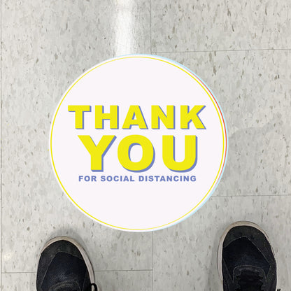 Hello Again Thank You Social Distancing Floor Graphics