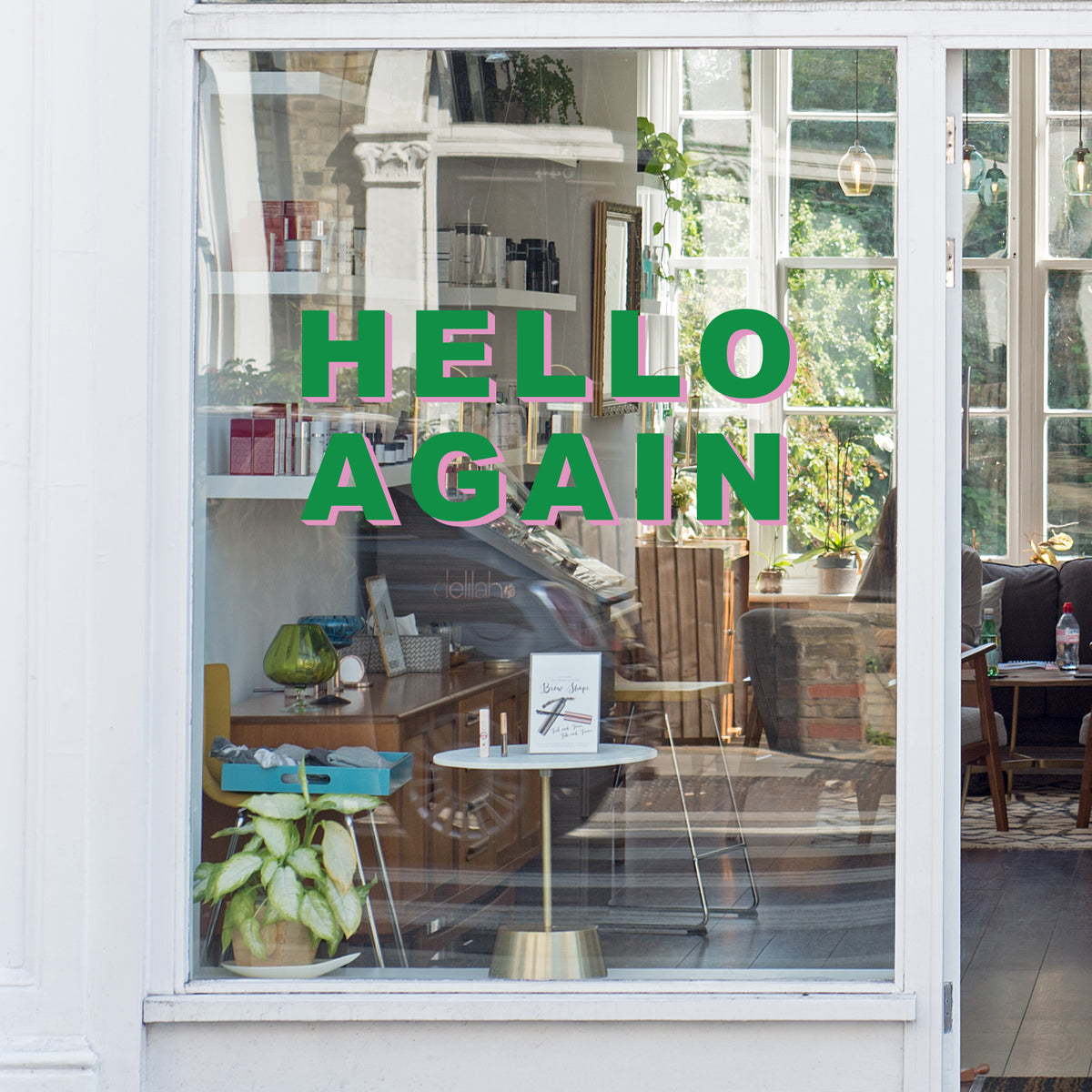Hello Again Retail Graphic Shop Window Vinyl