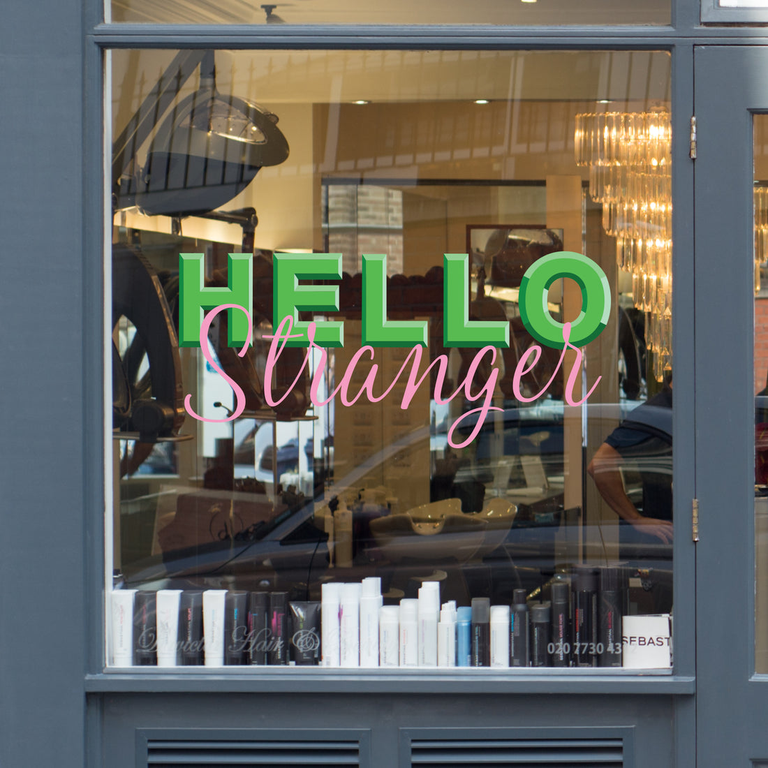 Hello Stranger Coronavirus Retail Graphic Shop Window Vinyl Sticker