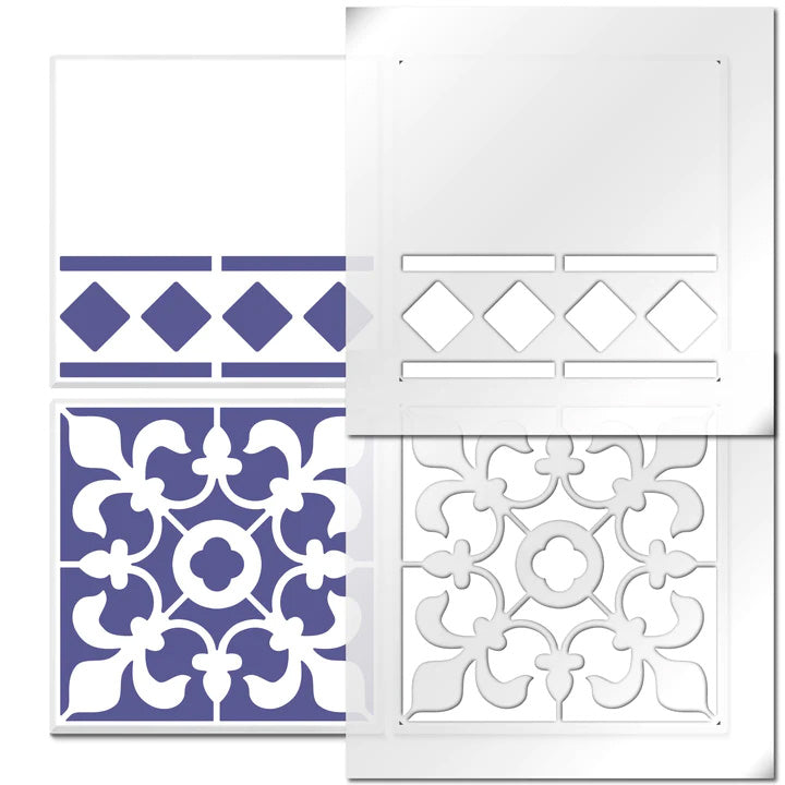 Kinscote-Tile-&amp;-Border-Stencil-Sample