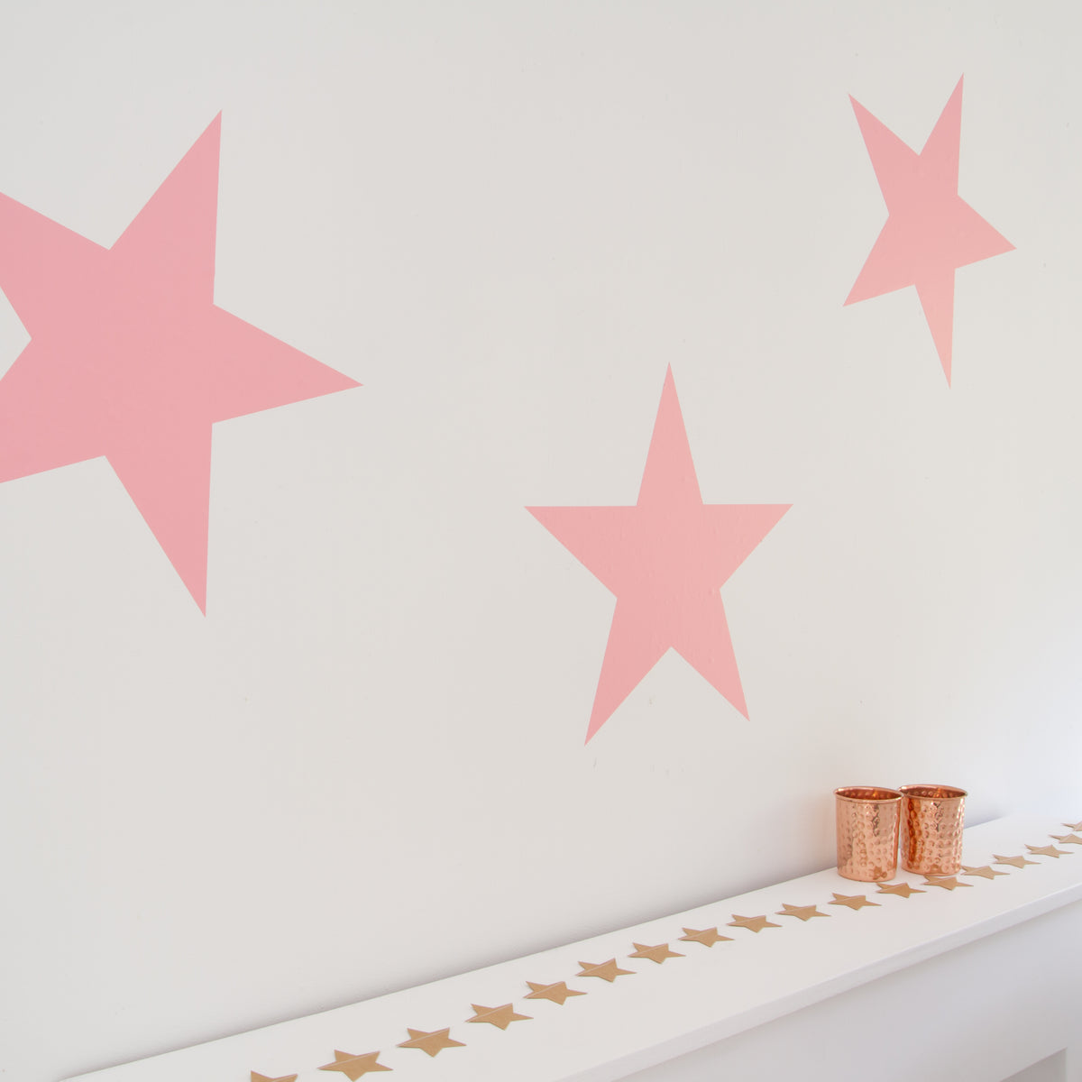 Set of Pink Large stars above