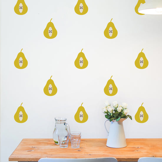 Pear Kitchen Wall Stickers - Set of 36