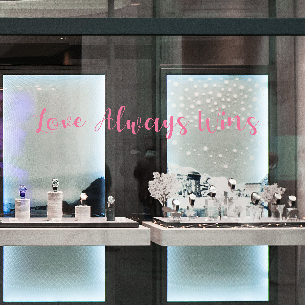 Love Always Wins Retail Shop Window Sticker Vinyl