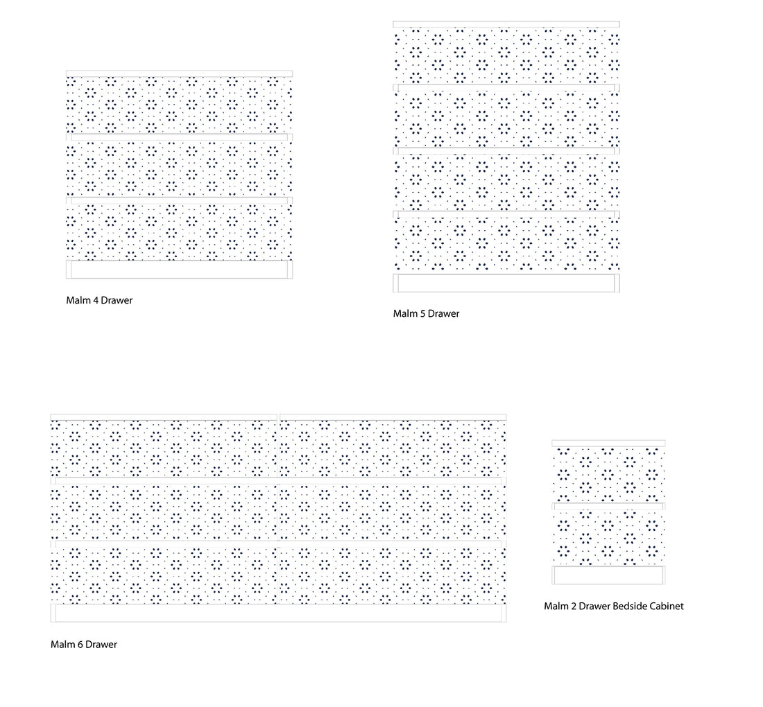 Navy Circle Furniture Stickers Ikea Hack For Ikea Malm Drawers