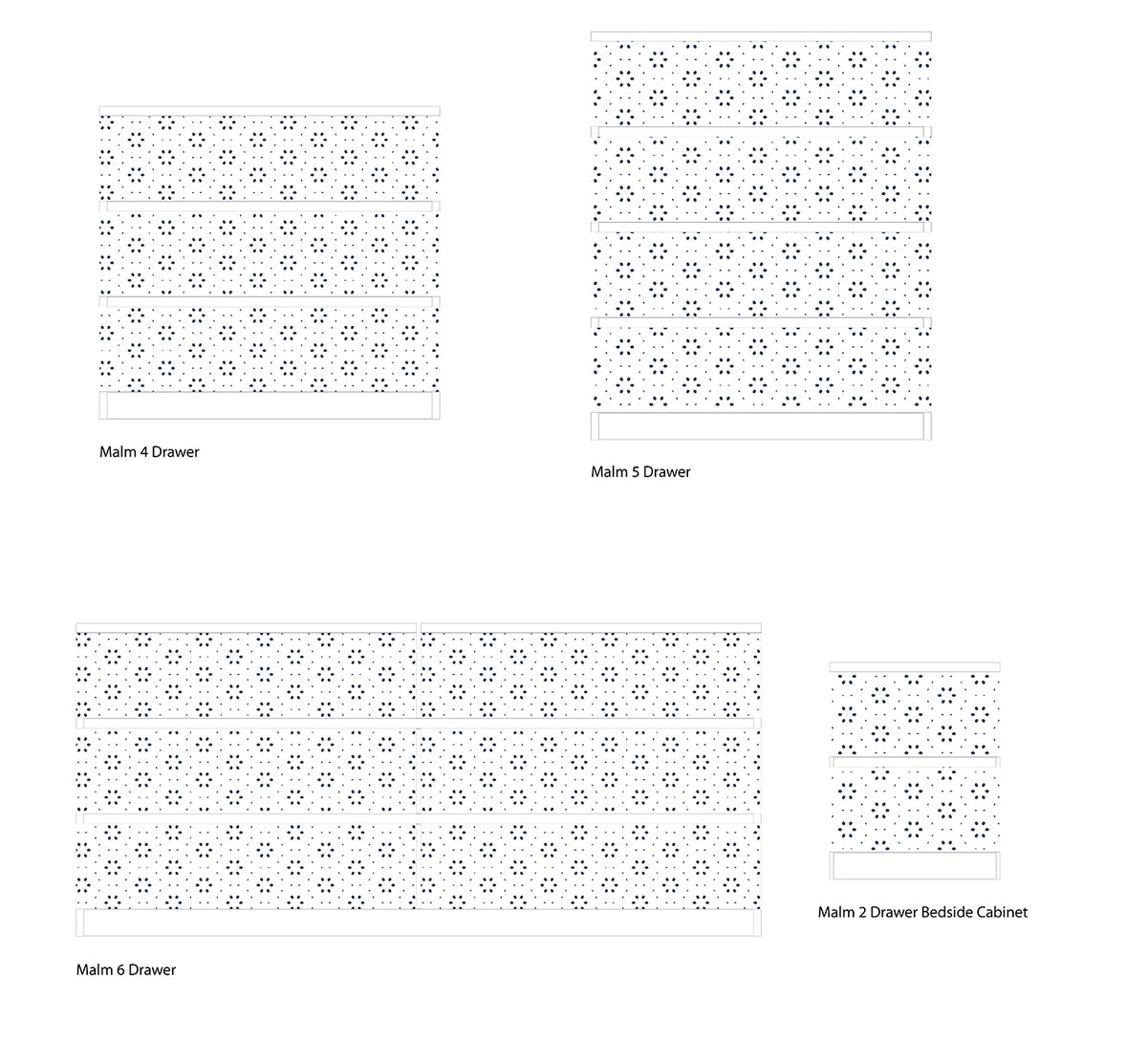 Navy Circle Furniture Stickers Ikea Hack For Ikea Malm Drawers