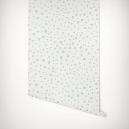 Mint Dalmatian Dots Self-Adhesive Wallpaper
