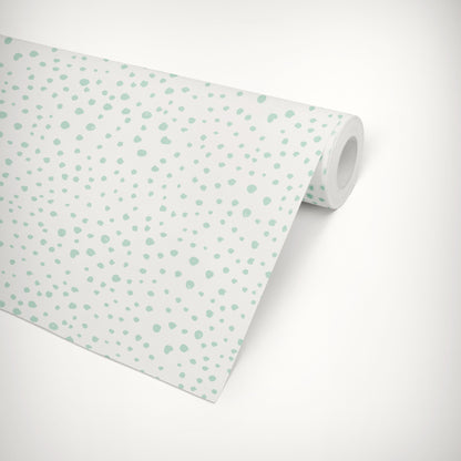 Mint Dalmatian Dots Self-Adhesive Wallpaper