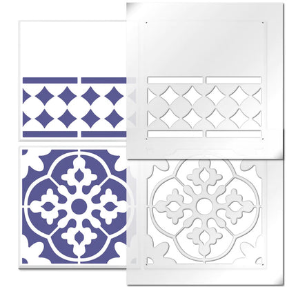 Oakridge-Tile-&amp;-Border-Stencil-Sample