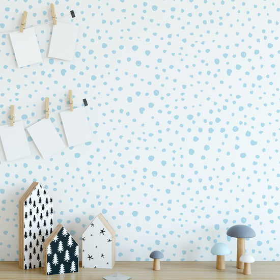 Pale Blue Dalmatian Dots Self-Adhesive Wallpaper