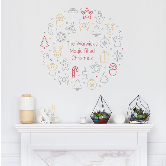 Personalised-Christmas-Wreath-Wall-Sticker