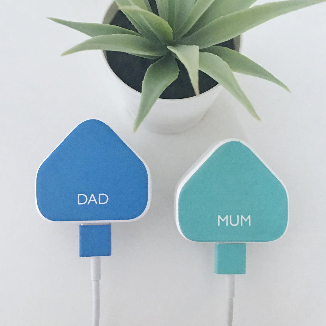 Personalised Smart Phone Charger &amp; Cable Sticker - Mum &amp; Dad