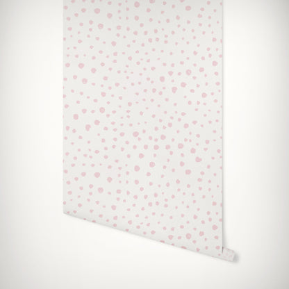 Pink Dalmatian Dots Self-Adhesive Wallpaper