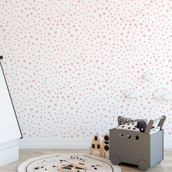 Pink Dalmatian Dots Self-Adhesive Wallpaper