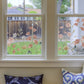 Pink Window Flowers Vinyl