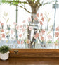 Pink Window Flowers Vinyls