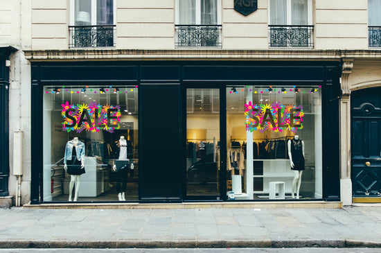 Floral SALE retail window vinyl