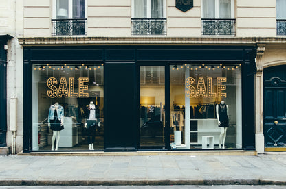 Name in lights SALE retail window vinyl