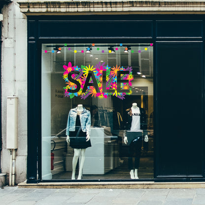 Floral SALE retail window vinyl