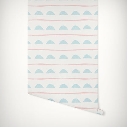 Geometric Sponge Mark Making Self Adhesive Wallpaper