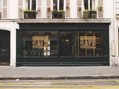 Summer Sale In Lights Retail Shop Window Sticker Vinyl