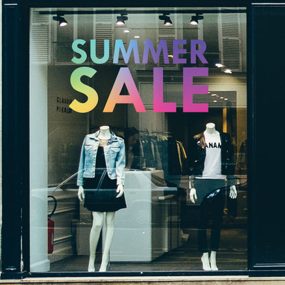 Rainbow Summer Sale Retail Shop Window Sticker Vinyl