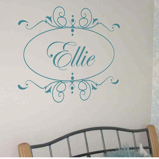 Turquoise-Personalised-Ornate-Wall-Sticker