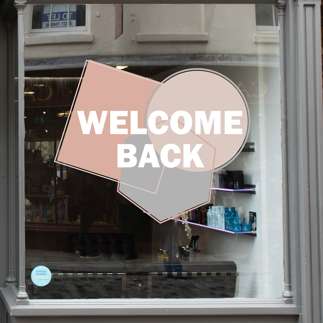 Welcome Back Geometric Shapes Coronavirus Retail Graphic Window Vinyl