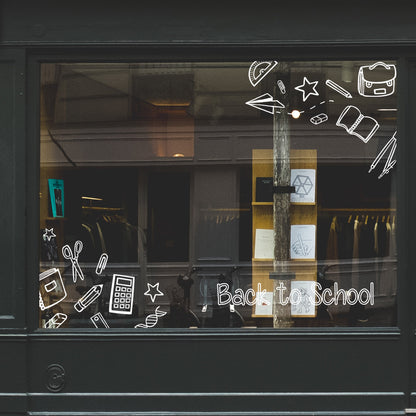 Back To School Illustrated Retail Window Vinyl