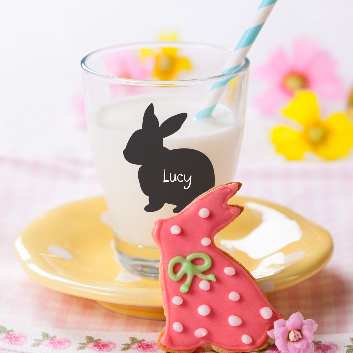 Set Of Chalkboard Bunny Labels